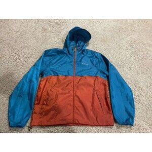 Men’s Quechua Decathlon Hooded Rain Jacket Teal/ Orange S Small